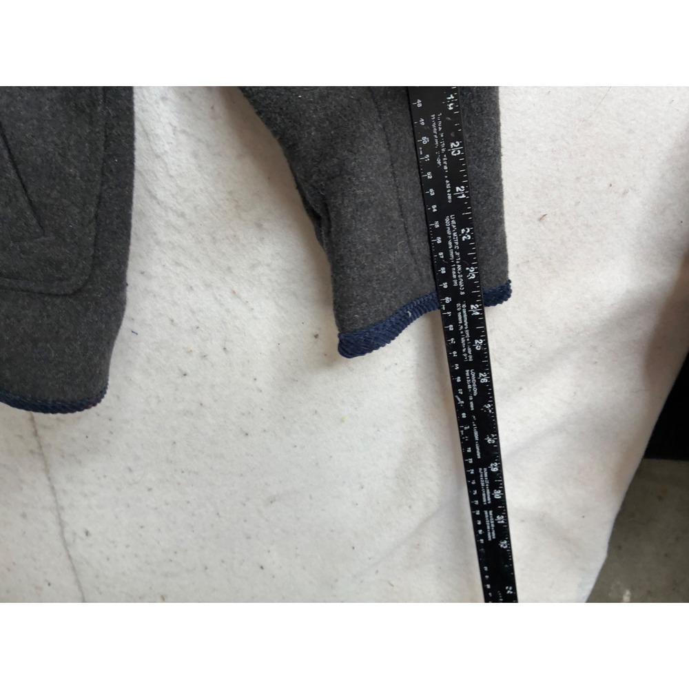 Herman Kay Wool Blend Colorblock Jacket Navy Cream Grey Vintage Size 6 - Picture 2 of 10